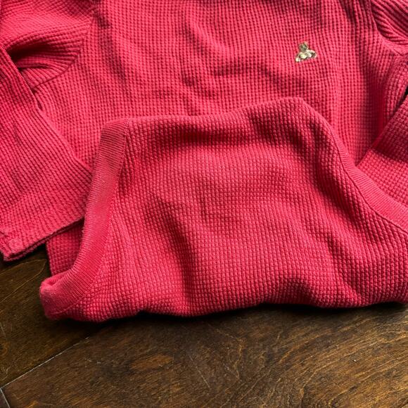 3/$15 Gap Onesie Bodysuit Size 12-18 Months Waffle Knit Red Long Sleeve - Picture 4 of 5